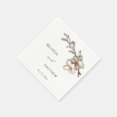 Ivory 3D Magnolia Flowers | Wedding Serviette (Ecke)