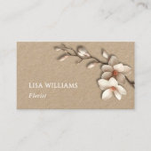 Ivory 3D Magnolia Rustic | QR Code Visitenkarte (Vorderseite)