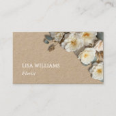 Ivory 3D Roses Rustic  | QR Code Visitenkarte (Vorderseite)