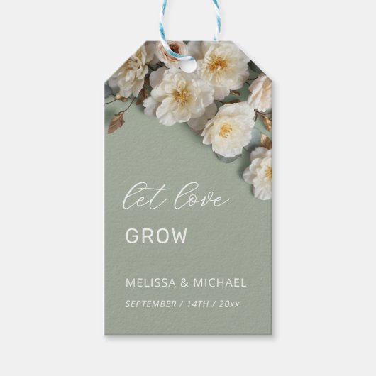 Ivory 3D Roses Wedding Welcome Geschenkanhänger (Vorderseite)