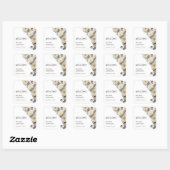 Ivory 3D Roses Wedding Welcome Quadratischer Aufkleber (Blatt)