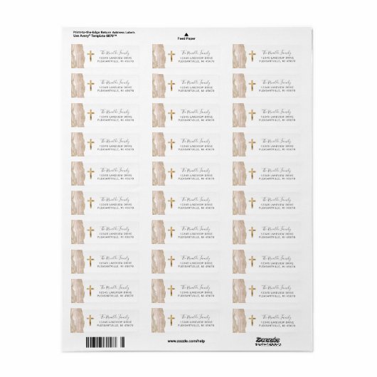 Ivory Agate Gold Cross Rücksendeadresse (Vorne)