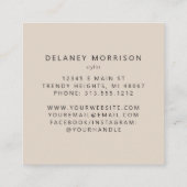 Ivory Agate Gold Glitter Luxury Quadratische Visitenkarte (Rückseite)