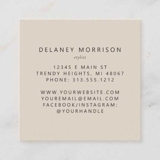 Ivory Agate Gold Glitter Luxury Quadratische Visitenkarte (Rückseite)