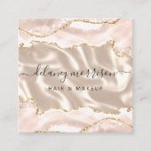 Ivory Agate Gold Glitter Luxury Quadratische Visitenkarte (Vorderseite)