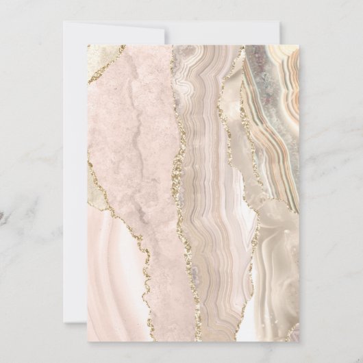 Ivory Agate Gold Glitzer Erste Heilige Kommune Einladung (Rückseite)