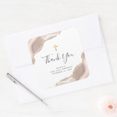 Ivory Agate Gold Glitzer Erste Heilige Kommune Quadratischer Aufkleber (Umschlag)