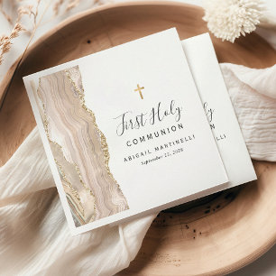Ivory Agate Gold Glitzer Erste Heilige Kommune Serviette