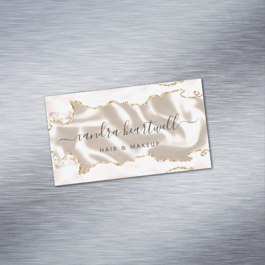 Ivory Agate Gold Glitzer Luxury Magnetische Visitenkarte (Beispiel)