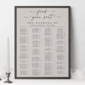 Ivory Alphabetical Wedding Seating Chart Poster