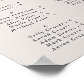 Ivory Alphabetical Wedding Seating Chart Poster (Ecke)