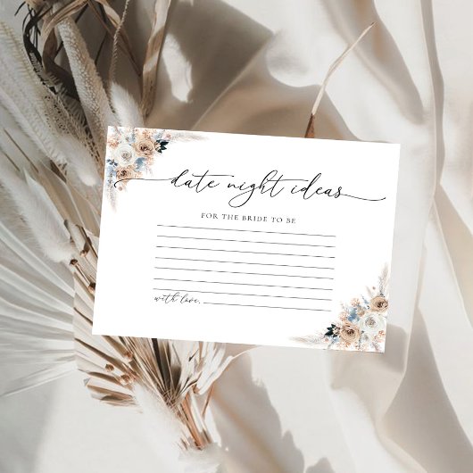 Ivory and Blue Boho Blumenkarte