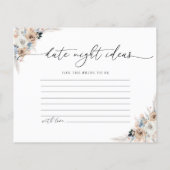 Ivory and Blue Boho Blumenkarte (Rückseite)