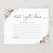 Ivory and Blue Boho Blumenkarte (Vorderseite)