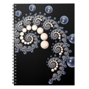Ivory and Blue Pearl Spiral Notebook Notizblock