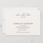 Ivory and Brown Wedding Save the Date Photo Einladung (Vorderseite)
