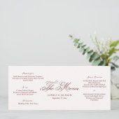 Ivory and Burgundy Wedding Menu Card Einladung (Stehend Vorderseite)