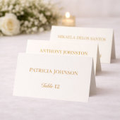 Ivory and Gold 50th Anniversary Folded Place Card Platzkarte