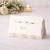 Ivory and Gold 50th Anniversary Folded Place Card Platzkarte
