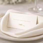 Ivory and Gold Minimal 50th Anniversary Folded Pla Platzkarte