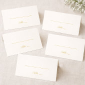 Ivory and Gold Minimal 50th Anniversary Folded Pla Platzkarte