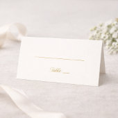 Ivory and Gold Minimal 50th Anniversary Folded Pla Platzkarte