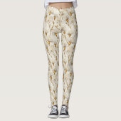 Ivory and Gold Weightlifting Carnation Charm  Leggings (Vorderseite)