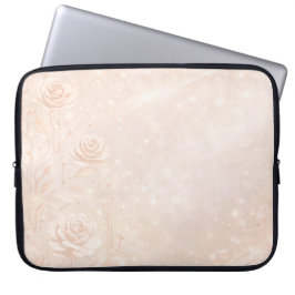 Ivory and rosegold accents florals AI art  Laptopschutzhülle