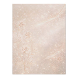 Ivory and rosegold accents florals AI art  Poster