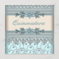 Ivory Aquamarin Blue Quinceanera