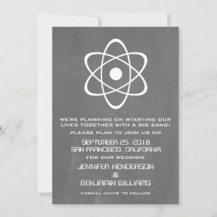 Ivory Atomic Chalkboard Save the Date einladen