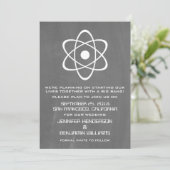 Ivory Atomic Chalkboard Save the Date einladen (Stehend Vorderseite)
