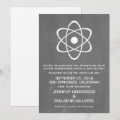 Ivory Atomic Chalkboard Save the Date einladen (Vorne/Hinten)