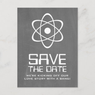 Ivory Atomkarton Save the Date Postkarte