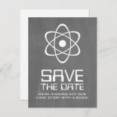 Ivory Atomkarton Save the Date Postkarte (Vorne/Hinten)
