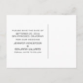 Ivory Atomkarton Save the Date Postkarte (Rückseite)