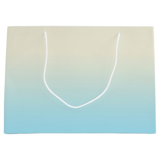 Ivory Baby Blue Ombre Gradient Große Geschenktüte (Vorderseite)