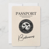 Ivory Bahamas Passport Hochzeit Einladung (Rückseite)
