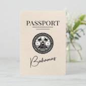 Ivory Bahamas Passport Save the Date (Stehend Vorderseite)