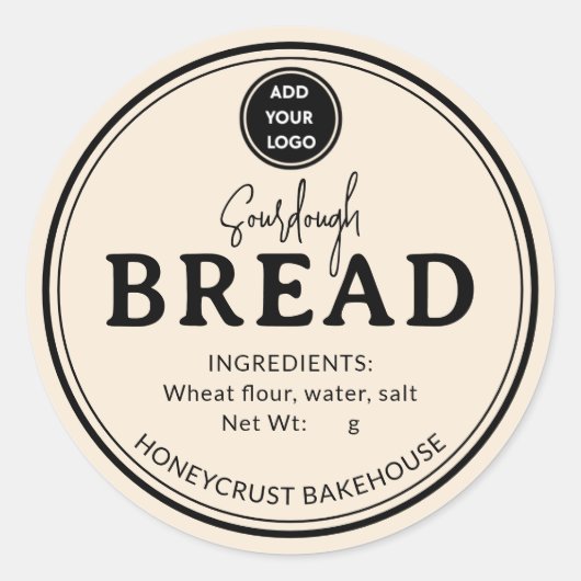 Ivory Bakery Sourdough Bread Label Sticker (Vorderseite)