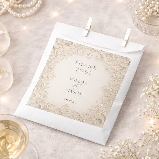 Ivory Baroque Elegant Classic Wedding Geschenktütchen