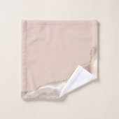 Ivory Beige Agate Geode Gold Glitter Badhandtuch Set (Waschlappen)