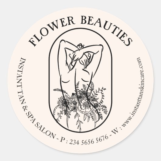 Ivory Beige Beauty Feminine Bräunungsgremium Runder Aufkleber (Vorderseite)