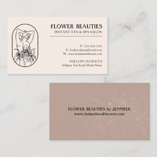 Ivory Beige Beauty Feminine Woman Tan Visitenkarte (Vorne/Hinten)