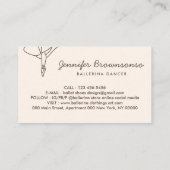 Ivory Beige Blush Dance School Ballet Visitenkarte (Rückseite)