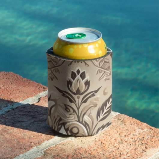 Ivory Beige Floral Boho Indonesia Batik Wassercolo Dosenkühler (In Situ Pool)