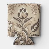 Ivory Beige Floral Boho Indonesia Batik Wassercolo Dosenkühler (Vorderseite)