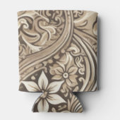 Ivory Beige Floral Boho Indonesia Batik Wassercolo Dosenkühler (Rückseite)