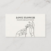 Ivory Beige Florist Handgezeichnet Botanical Visitenkarte (Vorderseite)