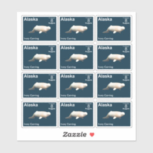 Ivory Beluga - Alaska-Briefaufkleber Aufkleber